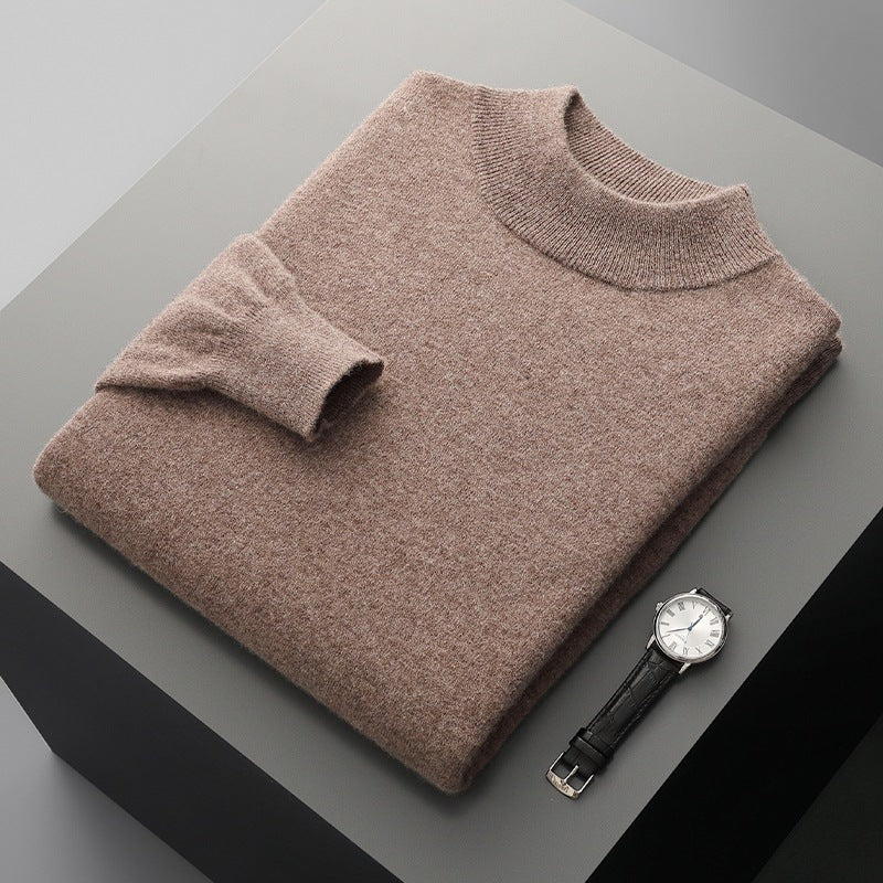 Pure Wool Mock-Neck Sweater