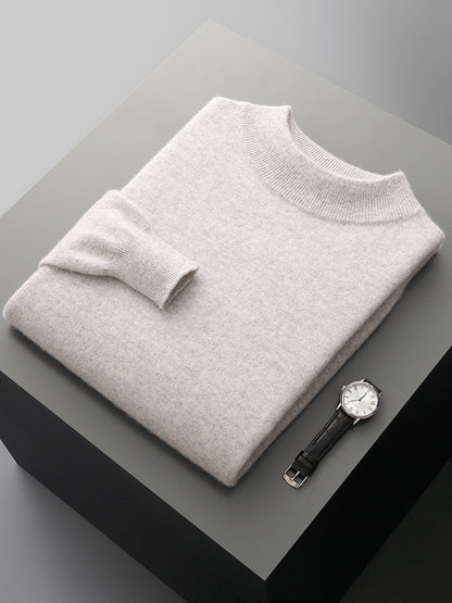 Pure Wool Mock-Neck Sweater
