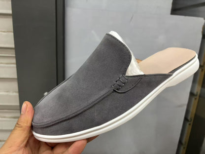 Mules sans contrefort en daim