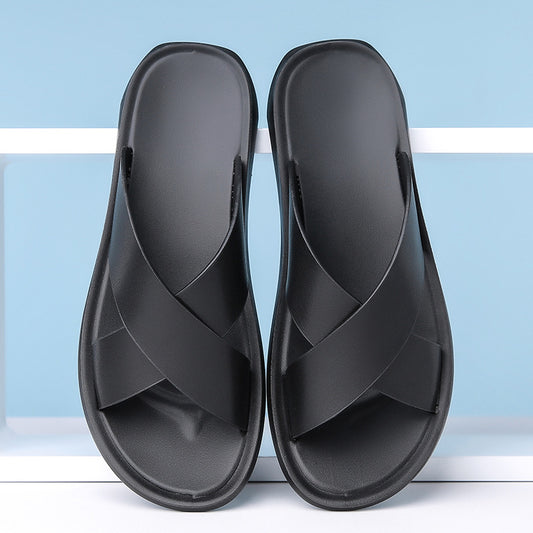 Leder-Sandalen mit Kreuzriemen