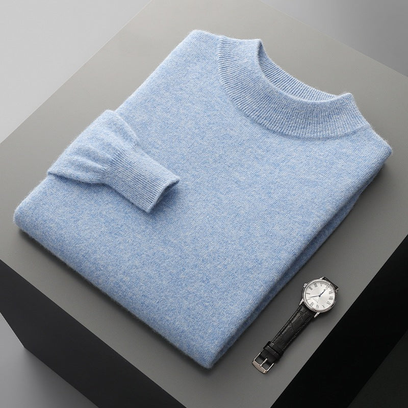Pure Wool Mock-Neck Sweater