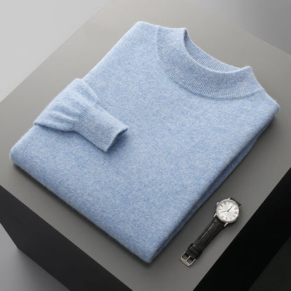 Pure Wool Mock-Neck Sweater