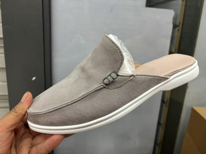 Mules sans contrefort en daim