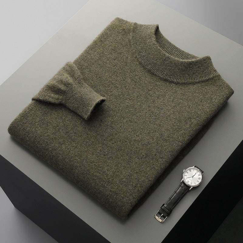 Pure Wool Mock-Neck Sweater