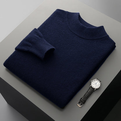 Pure Wool Mock-Neck Sweater