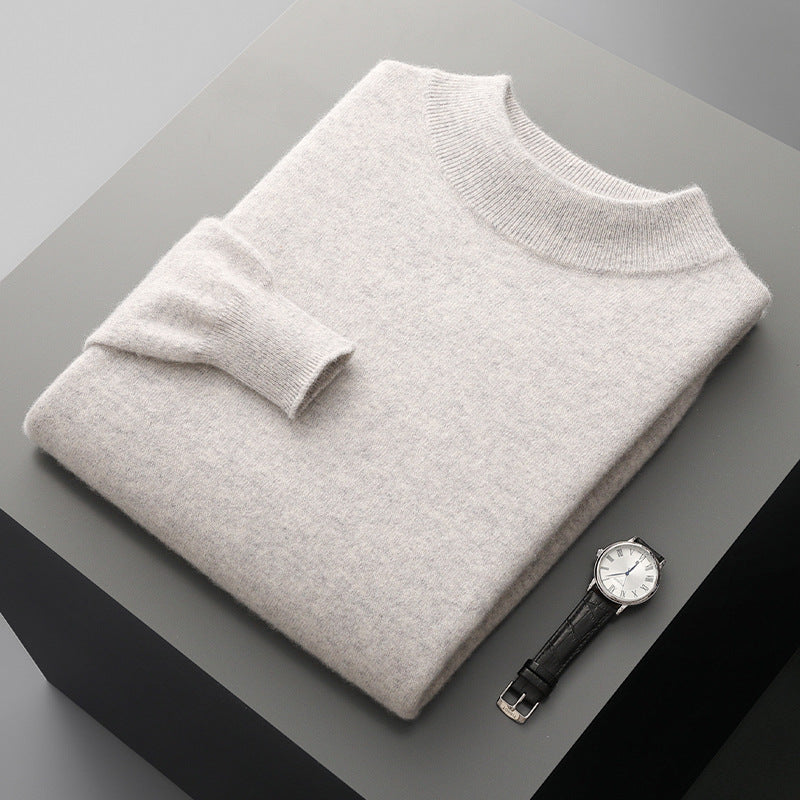 Pure Wool Mock-Neck Sweater