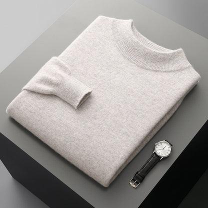 Pure Wool Mock-Neck Sweater