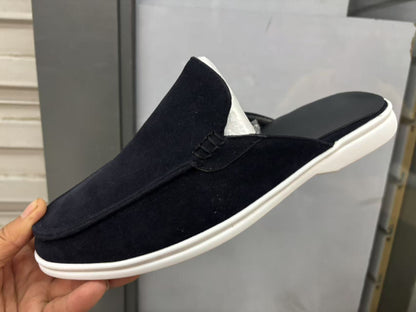 Mules sans contrefort en daim