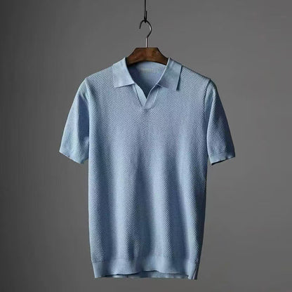 Polo col jacquard piqué pur coton à motifs mouettes pour homme