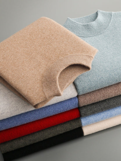 Pure Wool Mock-Neck Sweater