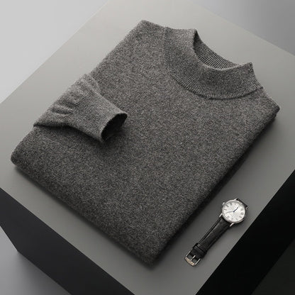 Pure Wool Mock-Neck Sweater