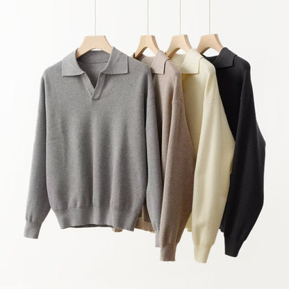 Pull en maille à col ouvert Executive