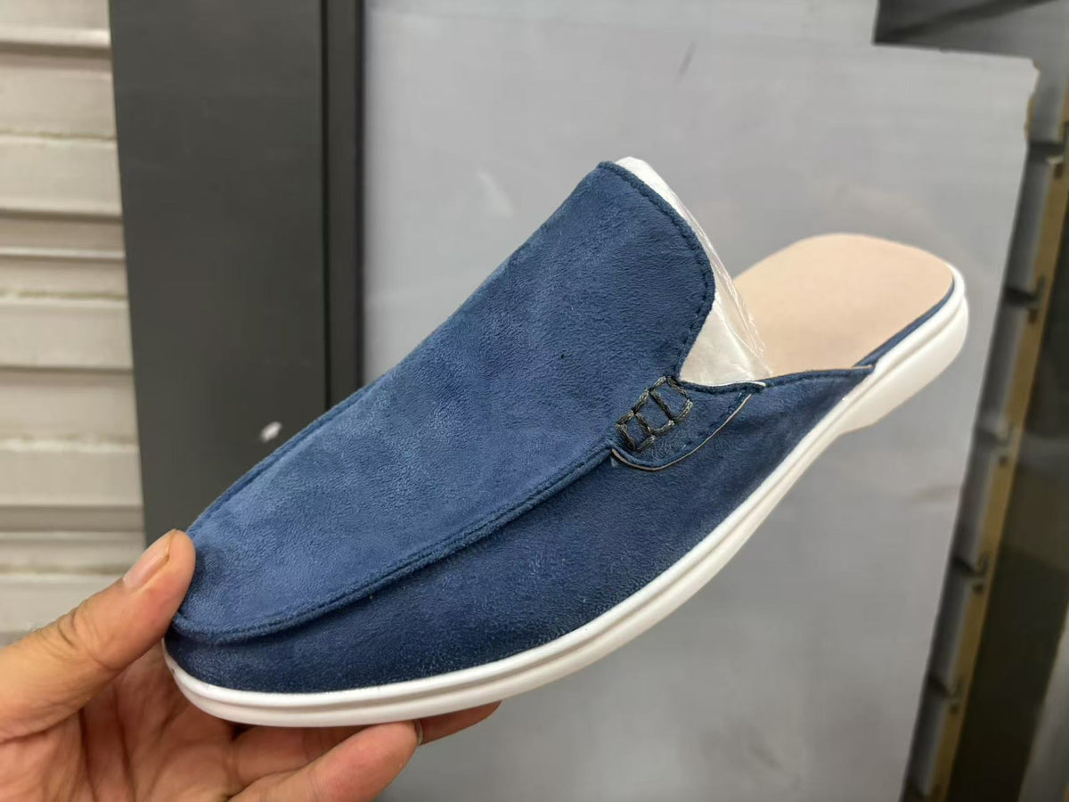 Mules sans contrefort en daim