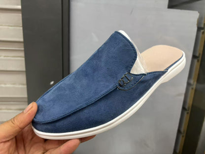 Mules sans contrefort en daim
