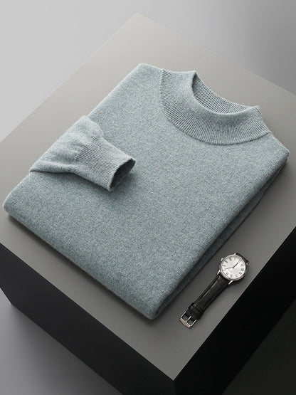 Pure Wool Mock-Neck Sweater