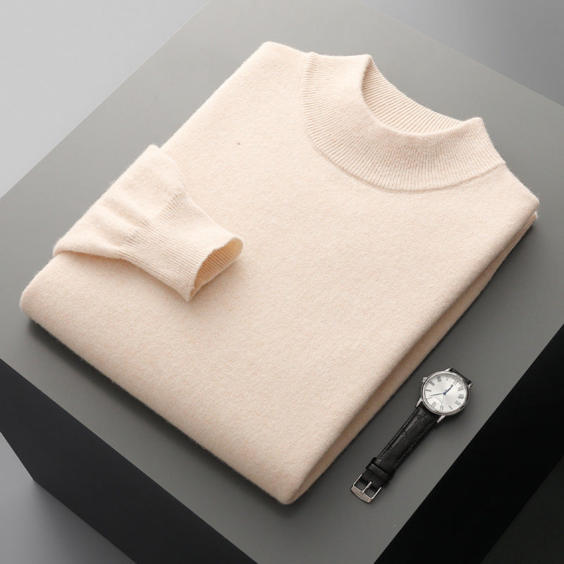 Pure Wool Mock-Neck Sweater