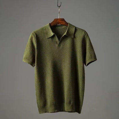 Polo col jacquard piqué pur coton à motifs mouettes pour homme