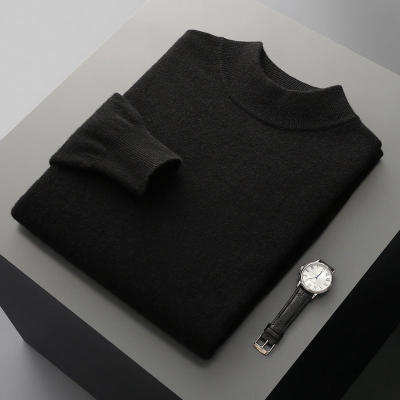 Pure Wool Mock-Neck Sweater