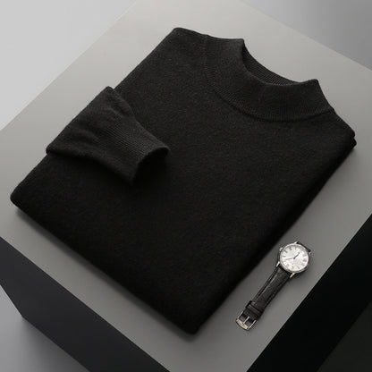 Pure Wool Mock-Neck Sweater