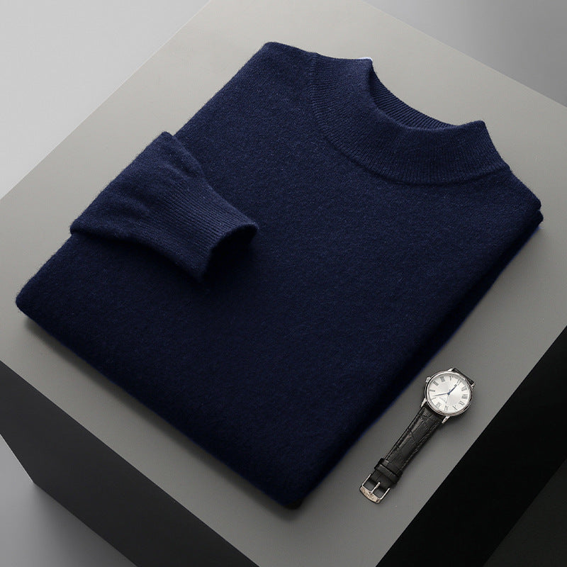 Pure Wool Mock-Neck Sweater