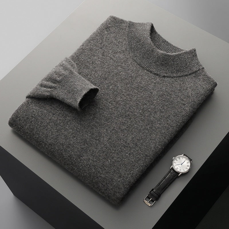 Pure Wool Mock-Neck Sweater