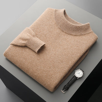 Pure Wool Mock-Neck Sweater