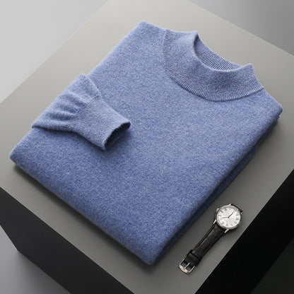 Pure Wool Mock-Neck Sweater