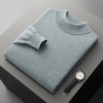 Pure Wool Mock-Neck Sweater