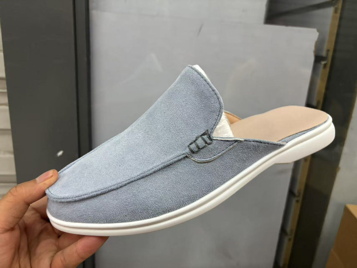 Mules sans contrefort en daim
