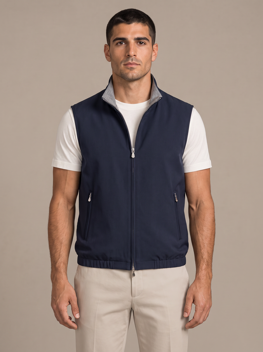 Executive Reversible Wool-Blend Vest